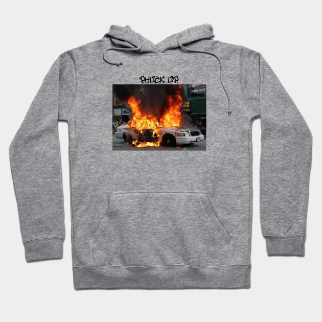 cop car on fire Hoodie by PHUCK_UP